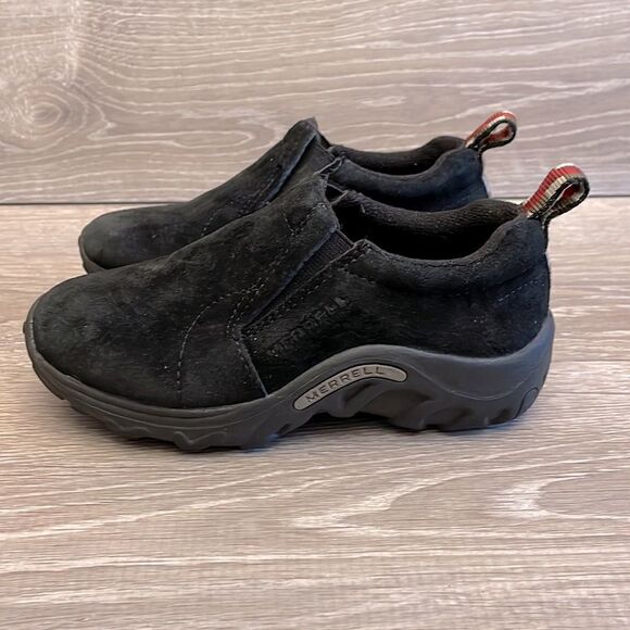 Merrell Jungle Moc Little Boys Size 12.5 Black Suede Slip On Shoe - Picture 3 of 9